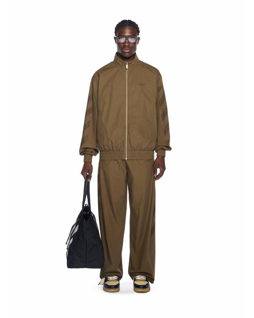 Off-White c/o Virgil Abloh Green Diagonal Cotton Trackpants for men