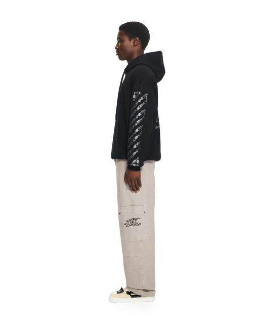 Off-White c/o Virgil Abloh Black Chain Arrow Diagonal Skate Hoodie for men