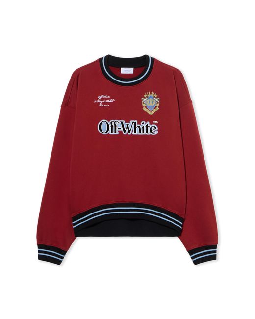 Off-White c/o Virgil Abloh Red Sporty Over Crew Logo Sweatshirt