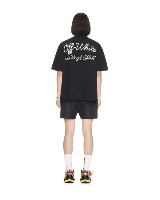 Off-White c/o Virgil Abloh Script T-Shirt in Black für Herren