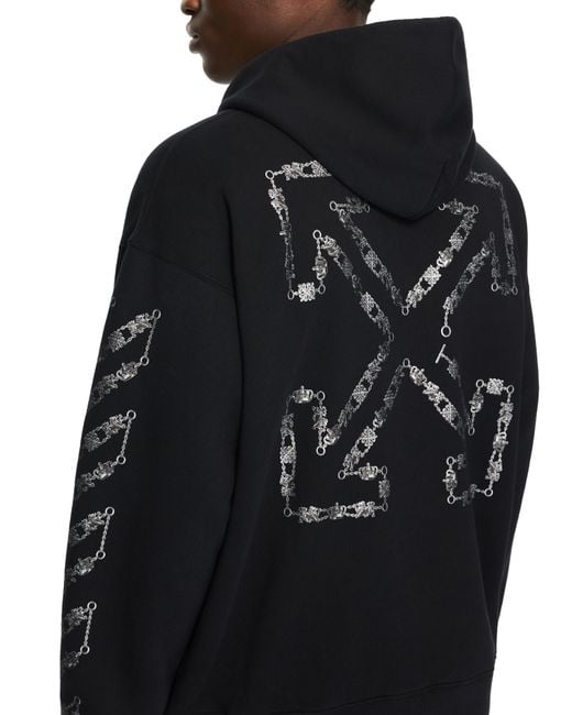 Off-White c/o Virgil Abloh Black Chain Arrow Diagonal Skate Hoodie for men