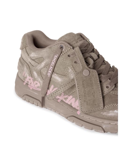 Off-White c/o Virgil Abloh Brown Out Of Office "For Walking" Suede Sneakers