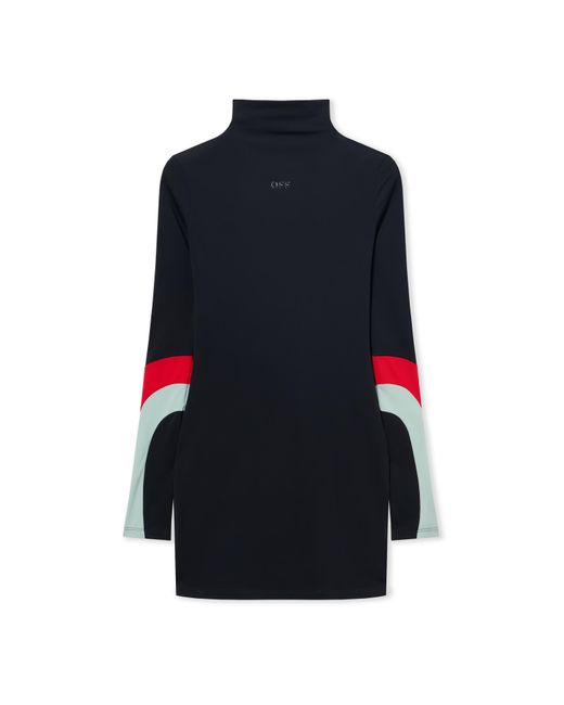 Off-White c/o Virgil Abloh Blue Lycra Color Insert Mini Dress