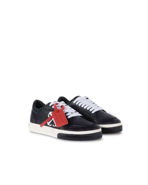 Off-White c/o Virgil Abloh Schwarz/Weißer Vulkanisierte Leder-Sneaker in White für Herren