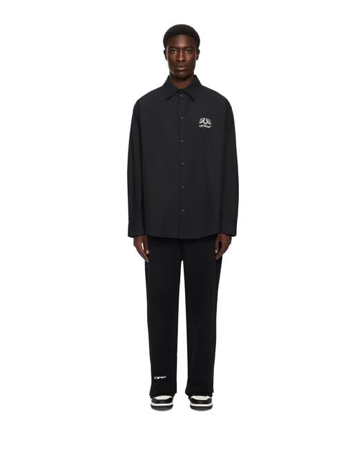 Off-White c/o Virgil Abloh Black Off Line Half Arrow Poplin Overshirt for men