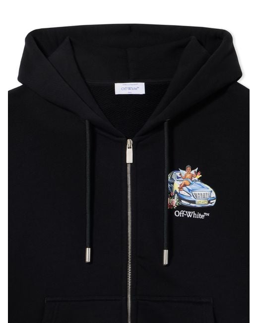 Off-White c/o Virgil Abloh Black Fresco Arrow Zip Skate Hoodie for men