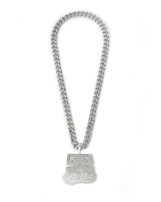 Off-White c/o Virgil Abloh White Bling Strass Arrow Chain for men