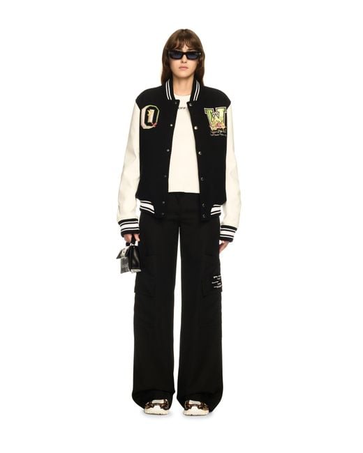Off-White c/o Virgil Abloh Black Wo Flowers Varsity