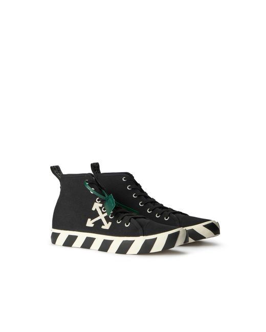 Off-White c/o Virgil Abloh Black Mid Top Vulcanized Sneakers for men