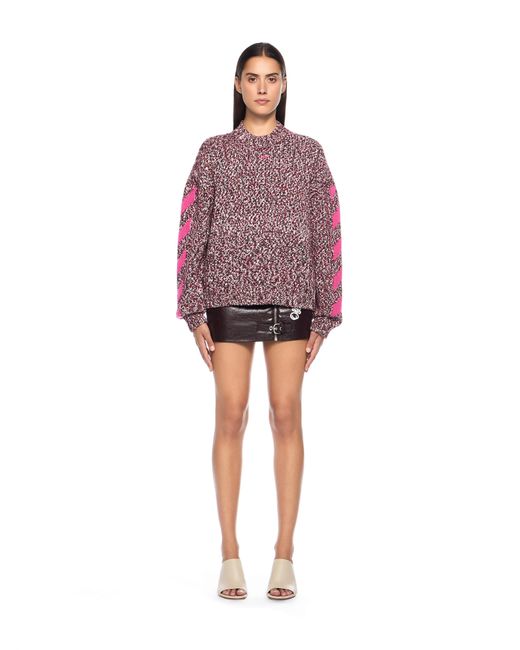 Off-White c/o Virgil Abloh Red Mouline Arrow Knit Crewneck Sweater