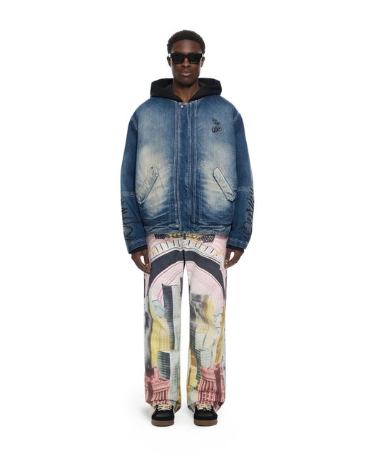 Off-White c/o Virgil Abloh Blue Cherry Jers Hoodie Den Jkt for men