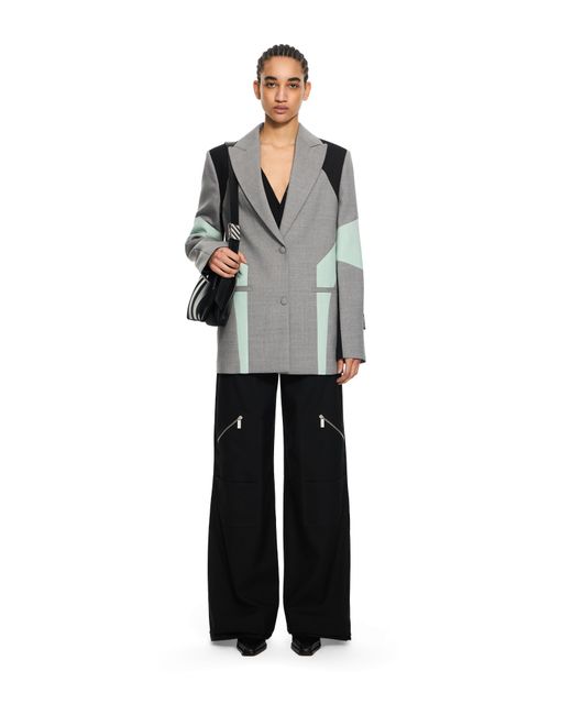 Off-White c/o Virgil Abloh Gray Stretch Color Block Blazer