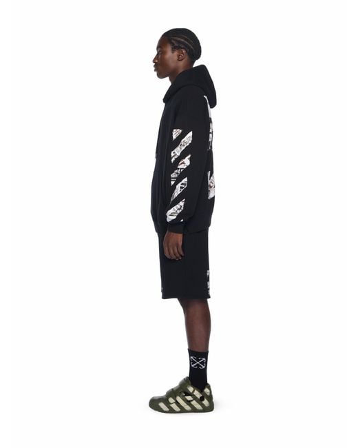 Off-White c/o Virgil Abloh Black Newspaper Arrow Skate Hoodie for men