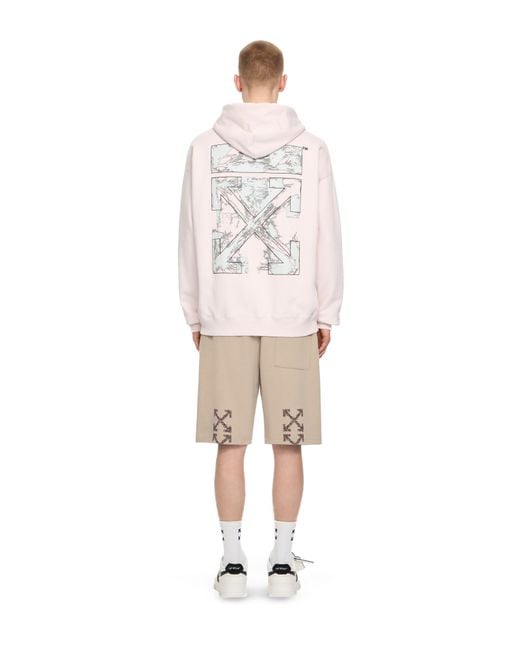 Off-White c/o Virgil Abloh Pink Paint Arrow Skate Hoodie for men
