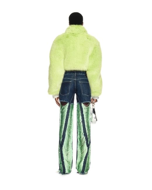 Off-White c/o Virgil Abloh Green Shredded Denim Pants
