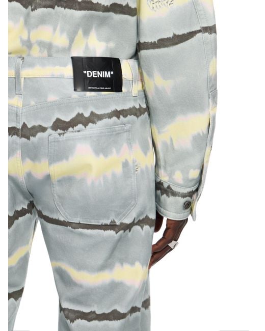 Off-White c/o Virgil Abloh Blue All-Over Tie-Dye Slim Relax Jeans for men