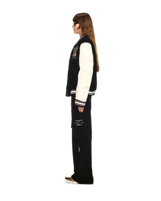 Off-White c/o Virgil Abloh Black Wo Flowers Varsity