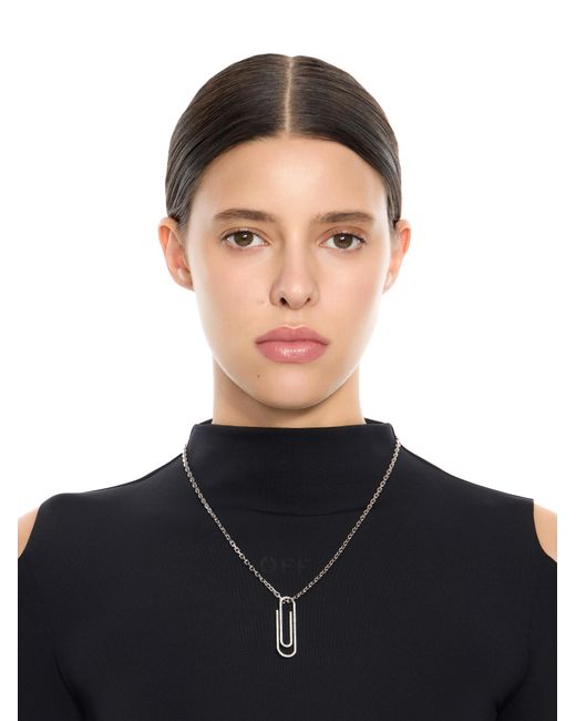 Off-White c/o Virgil Abloh White Paperclip Strass Necklace