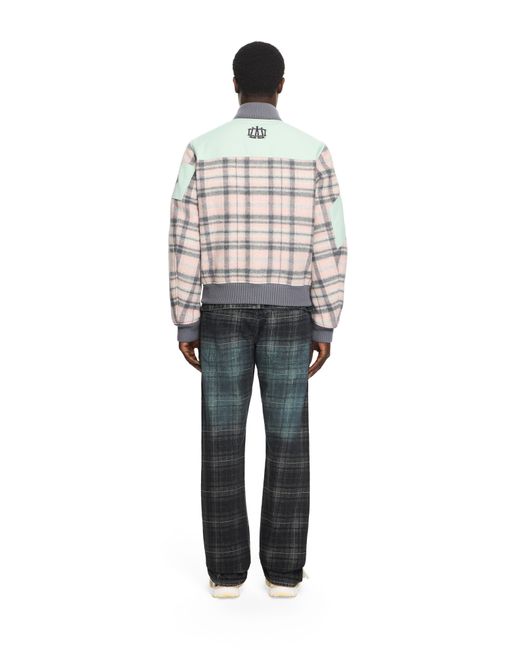 Off-White c/o Virgil Abloh Gray Royal Check Varsity Jacket for men