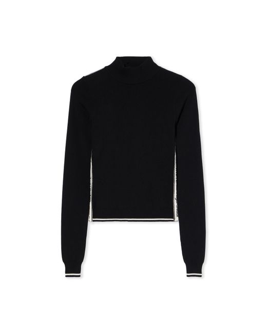 Off-White c/o Virgil Abloh Black Logoband Knit Turtleneck Sweater