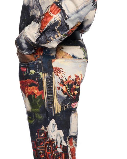 Off-White c/o Virgil Abloh Blue World Paint Relax Jeans for men