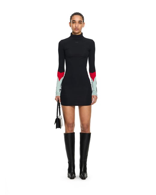 Off-White c/o Virgil Abloh Blue Lycra Color Insert Mini Dress