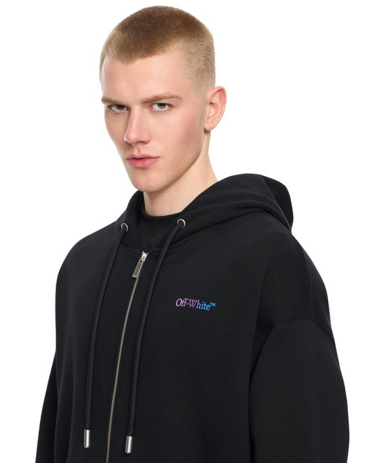 Off-White c/o Virgil Abloh Black Gradient Full Zip Hoodie for men