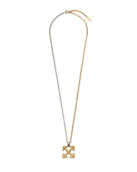 Off-White c/o Virgil Abloh Brown Bicolor Arrow Pendant Necklace for men
