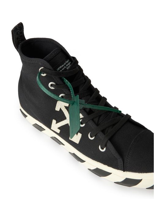 Off-White c/o Virgil Abloh Black Mid Top Vulcanized Sneakers for men