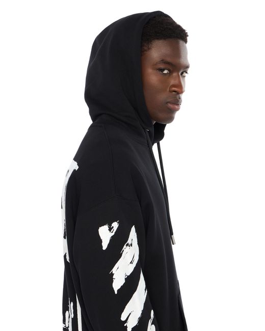 Off-White c/o Virgil Abloh Black Ink Arrow Cotton Skate Hoodie With Loose Fit for men