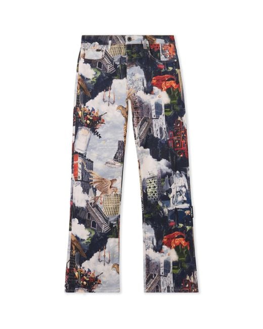 Off-White c/o Virgil Abloh Blue World Paint Relax Jeans for men