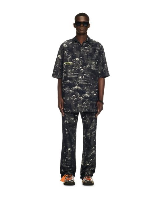 Off-White c/o Virgil Abloh Black Jacquard Fresco Bowling Shirt for men