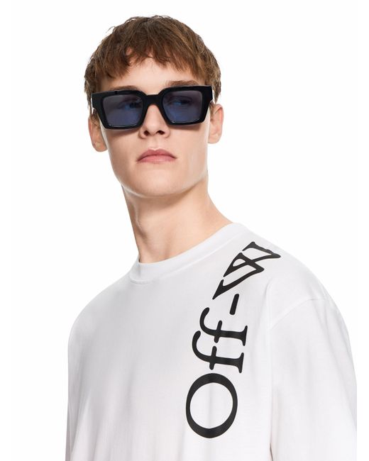 Off-White c/o Virgil Abloh White Vertical Bookish Skate Short Sleeve T-Shirt for men
