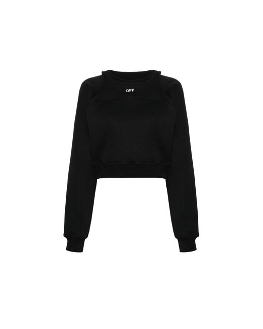 Off-White c/o Virgil Abloh Black Off Stamp Round Crop Crewneck