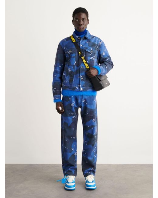 blue and white camo jacket