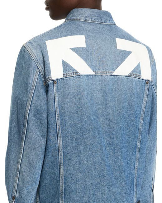 Off-White c/o Virgil Abloh Blue Half Arrow Denim Skate Jacket for men