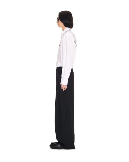 Off-White c/o Virgil Abloh Black Ow Emb Wool Darted Pant for men