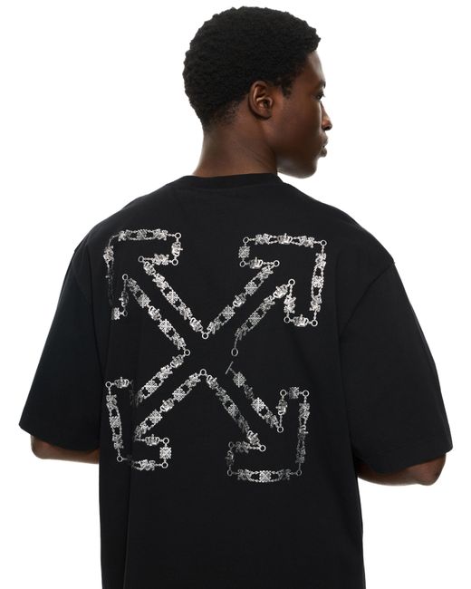 Off-White c/o Virgil Abloh Black Chain Arrow Skate T-Shirt for men