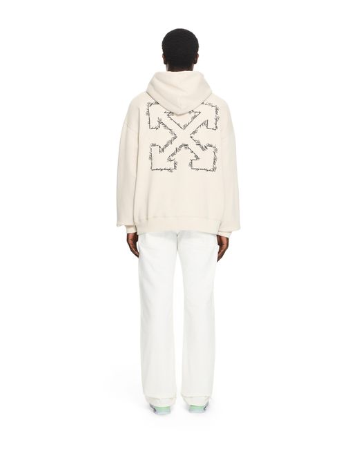 Off-White c/o Virgil Abloh White Script Arrow Diagonal Skate Hoodie for men