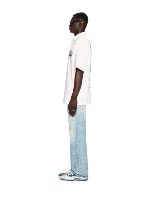 Off-White c/o Virgil Abloh Blue Paint-Splatter Jeans for men