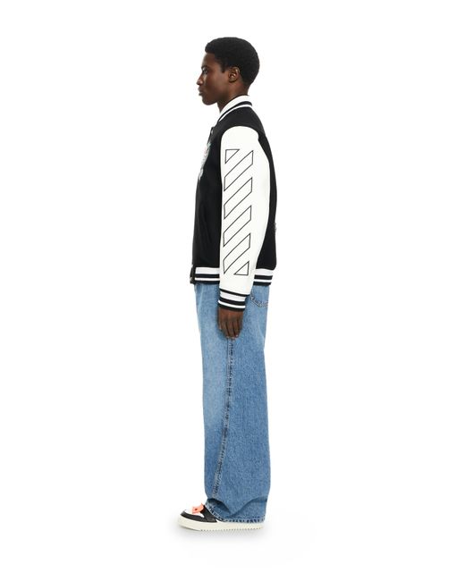 Off-White c/o Virgil Abloh Black Royal Jewels Varsity Jacket for men