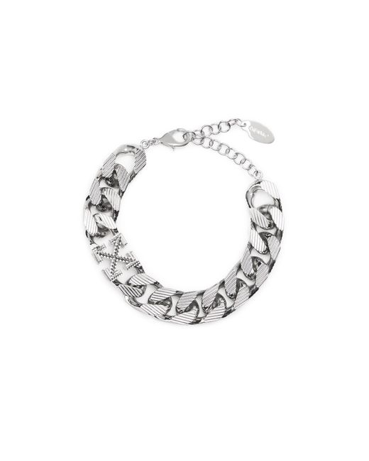Off-White c/o Virgil Abloh Metallic Arrow Chain Textured Bracelet for men