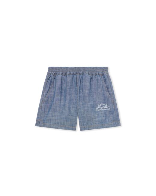 Off-White c/o Virgil Abloh Blue Chambray Denim Pajama Shorts