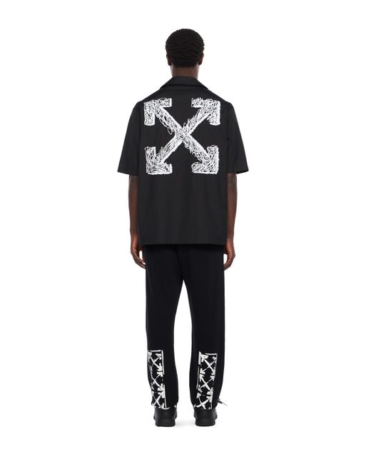 Off-White c/o Virgil Abloh Black Scribble Arrow Poplin Bowling Shirt for men