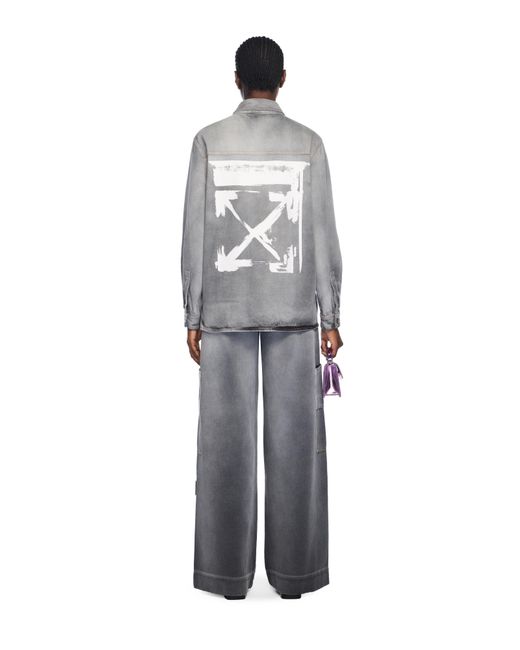 Off-White c/o Virgil Abloh Gray Denim Toybox Cargo Pants