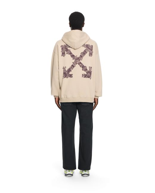 Off-White c/o Virgil Abloh Natural Heraldic Arrow Skate Hoodie for men