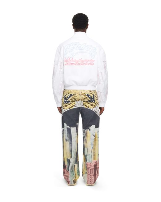 Off-White c/o Virgil Abloh White All-Over Moneyworld Slim Relax Jeans for men
