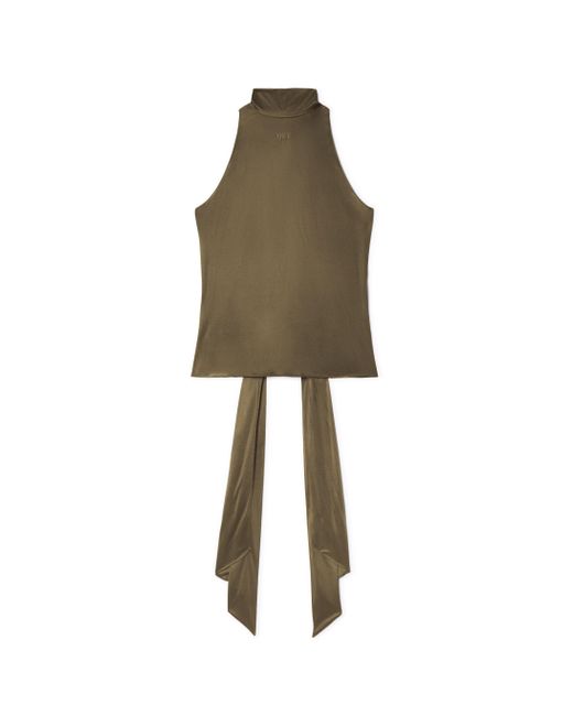 Shiny Draped Backless Top di Off-White c/o Virgil Abloh in Green