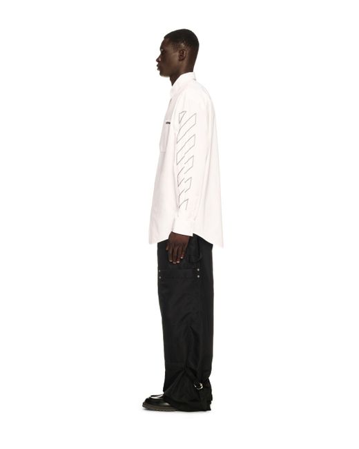 Off-White c/o Virgil Abloh Diagonal Outline Overshirt in White für Herren