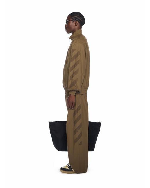 Off-White c/o Virgil Abloh Green Diagonal Cotton Trackpants for men